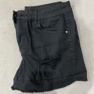 Black Denim Shorts